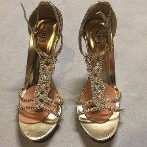 Bakers gold rhinestone heels